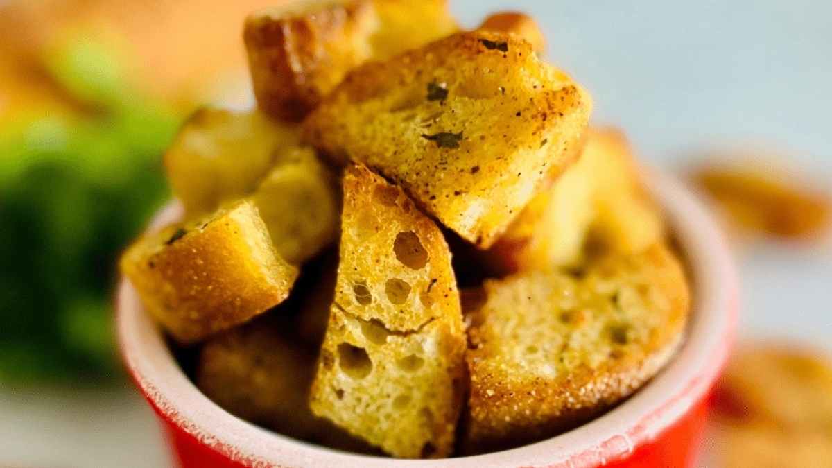Air Fryer Homemade Croutons.