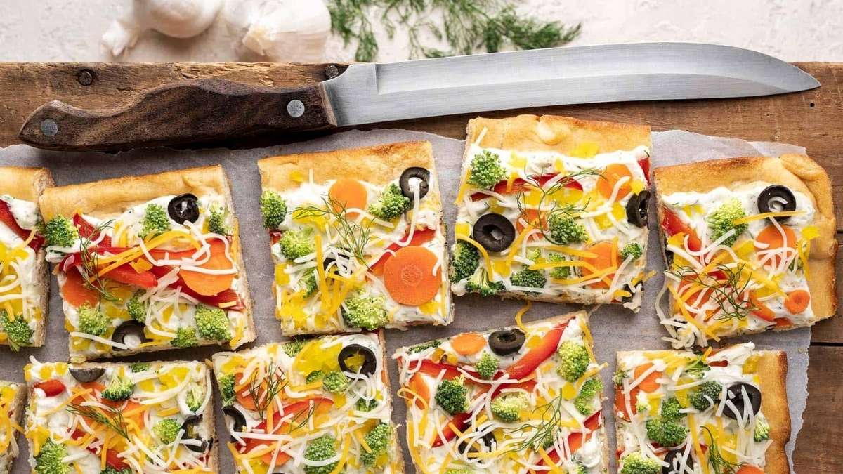 An Edible Mosaic Crescent Roll Veggie Pizza Recipe