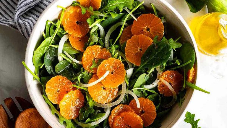 Arugula Spinach Salad With Winter Citrus.
