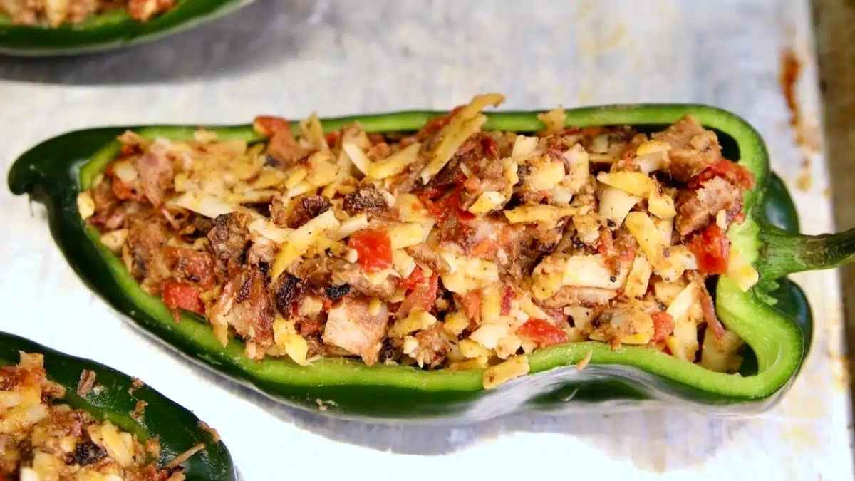 Brisket Stuffed Poblano Peppers.