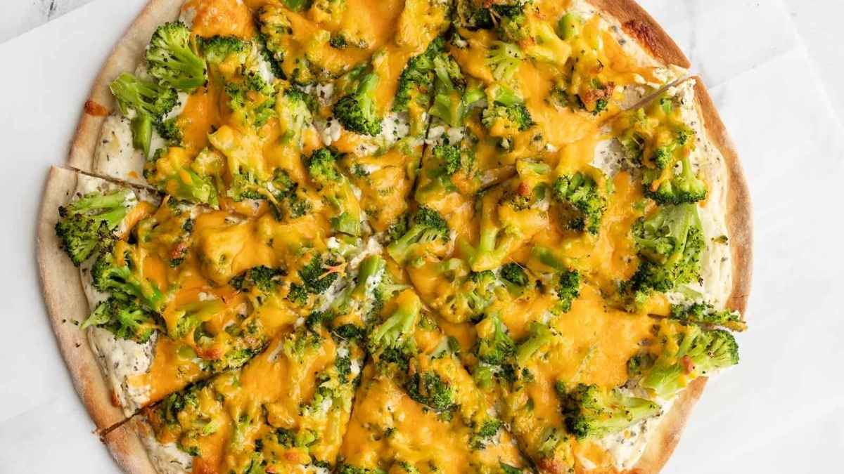 Broccoli Cheddar Pizza.