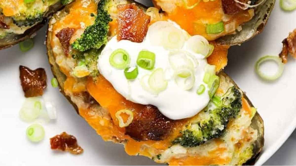Broccoli Cheddar Twice Baked Potatoes.