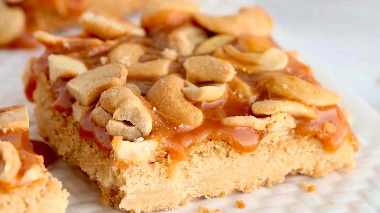 Butterscotch Caramel Cashew Bars.