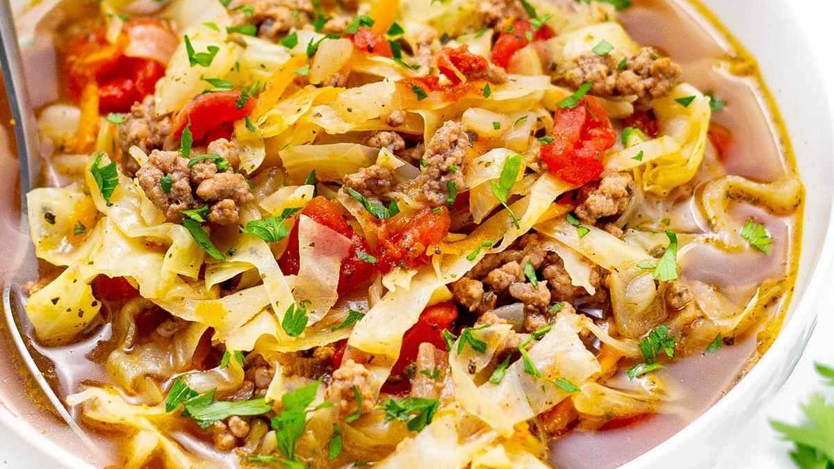 Cabbage Soup With Hamburger.
