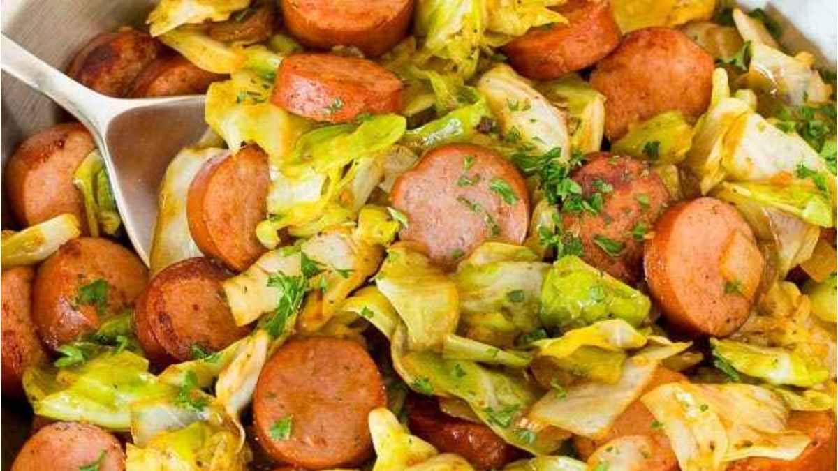 Cabbage And Sausage Skillet.
