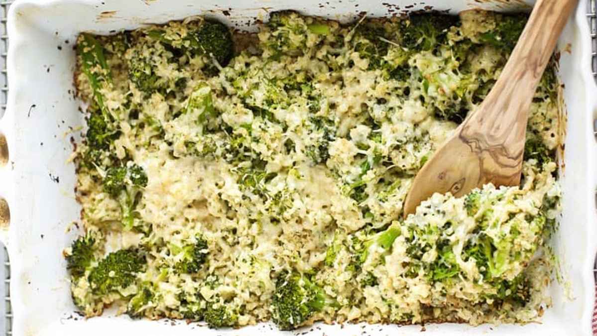 Cauliflower Broccoli Bake With Alfredo {Keto}.