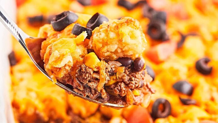 Taco Tater Tot Casserole recipe by Cheerful Cook.