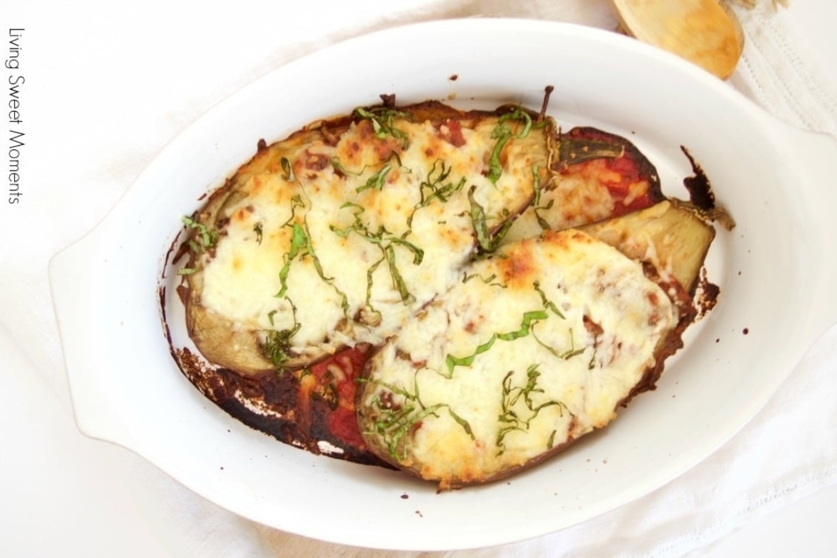 Cheesy Stuffed Eggplant Recipe.