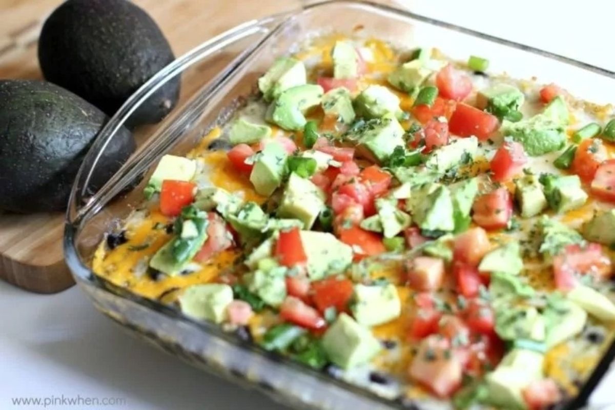 Cheesy Chicken Enchilada Quinoa Casserole