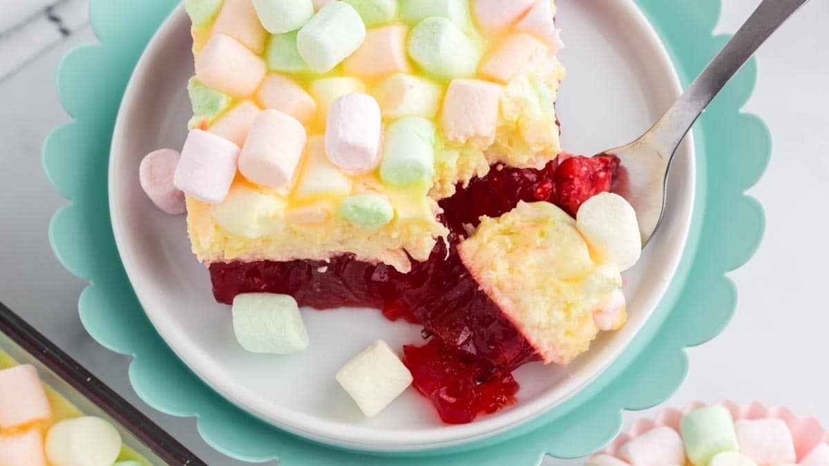 Cherry Pineapple Marshmallow Jello Salad.