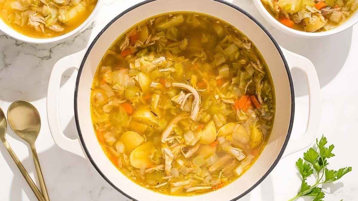 Chicken And Cabbage Soup With Ginger.