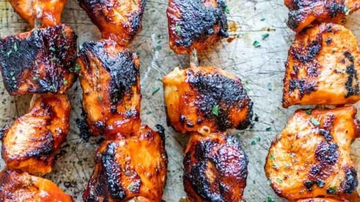 Chipotle Honey Chicken Skewers Recipe.