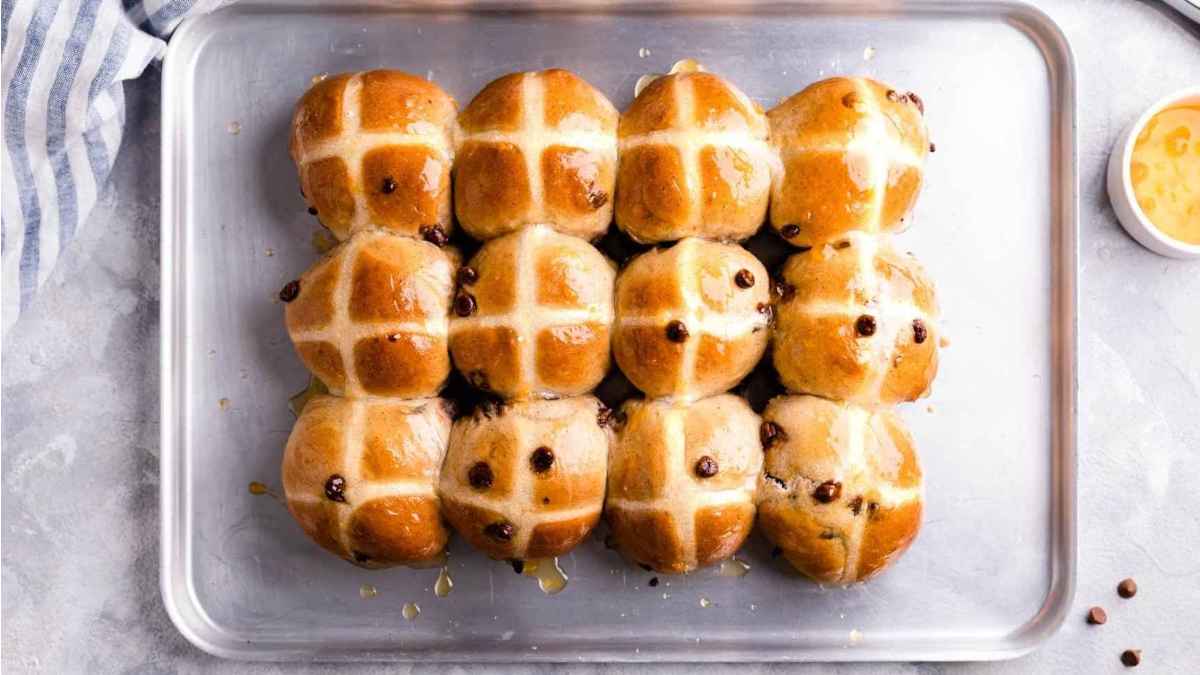 Chocolate Chip Hot Cross Buns.