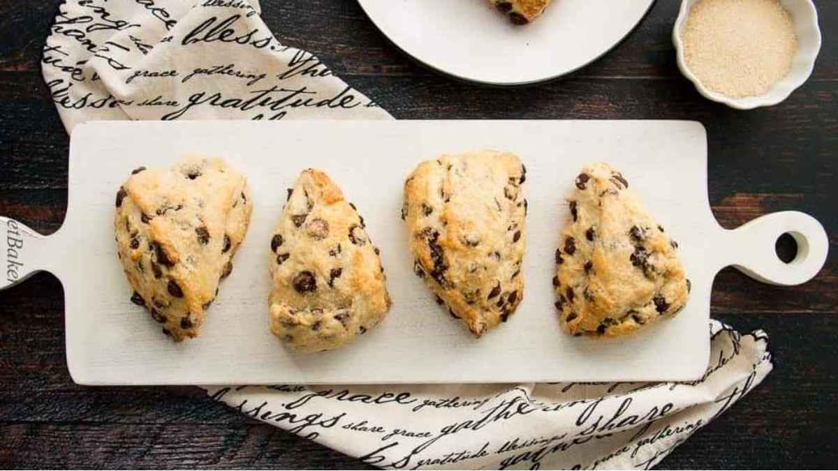 Easy Chocolate Chip Scones Recipe.