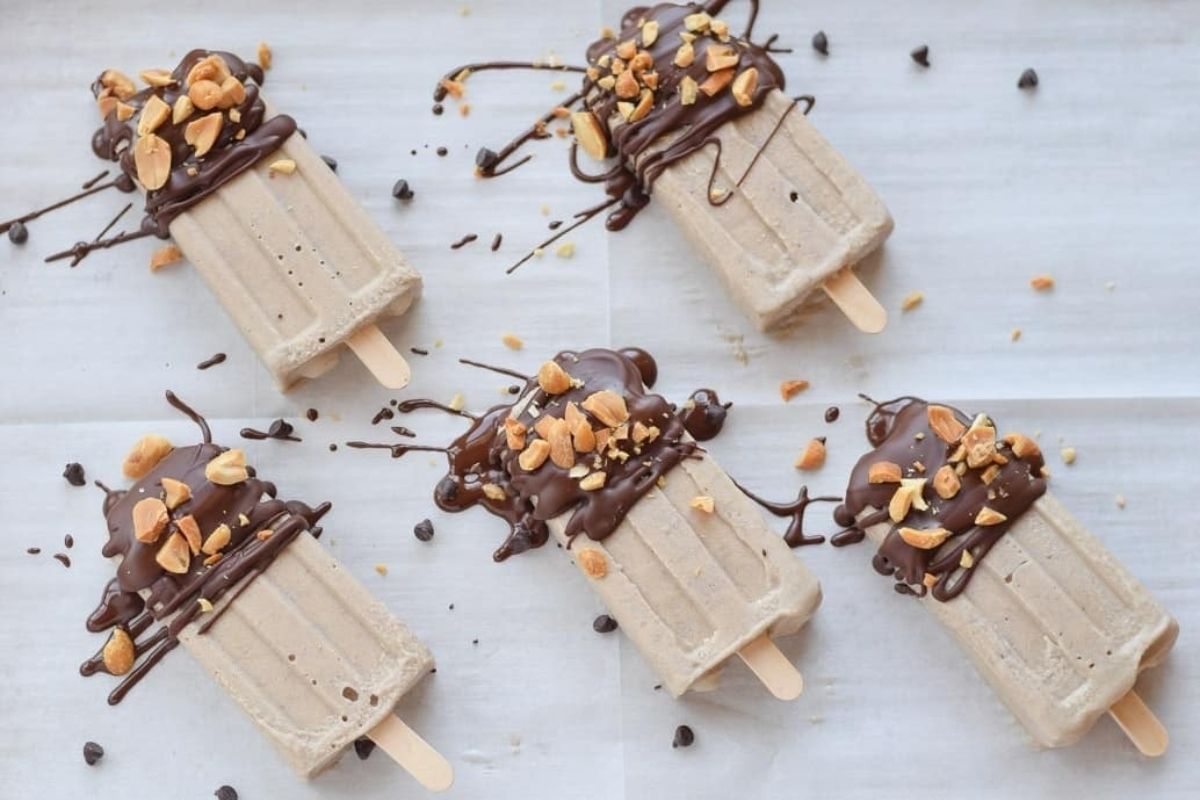 Chocolate Banana Popsicles.