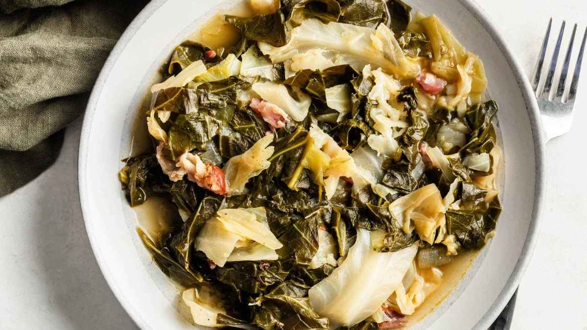 Collard Greens And Cabbage.