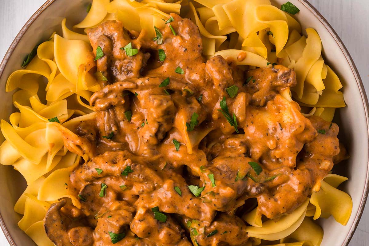 Creamy Beef And Mushroom Stroganoff. 
