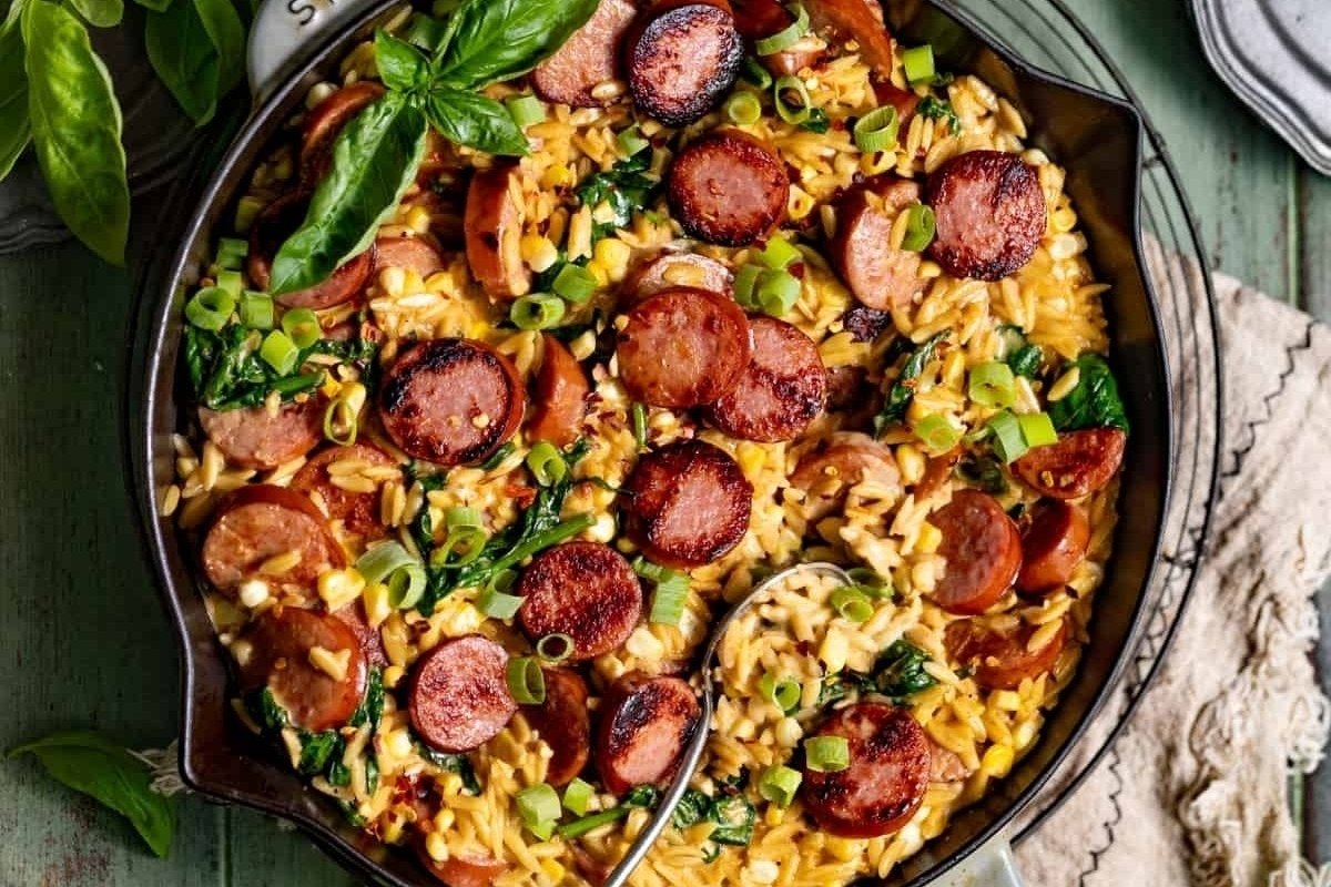 Creamy Cajun Orzo With Sausage One Pan 1