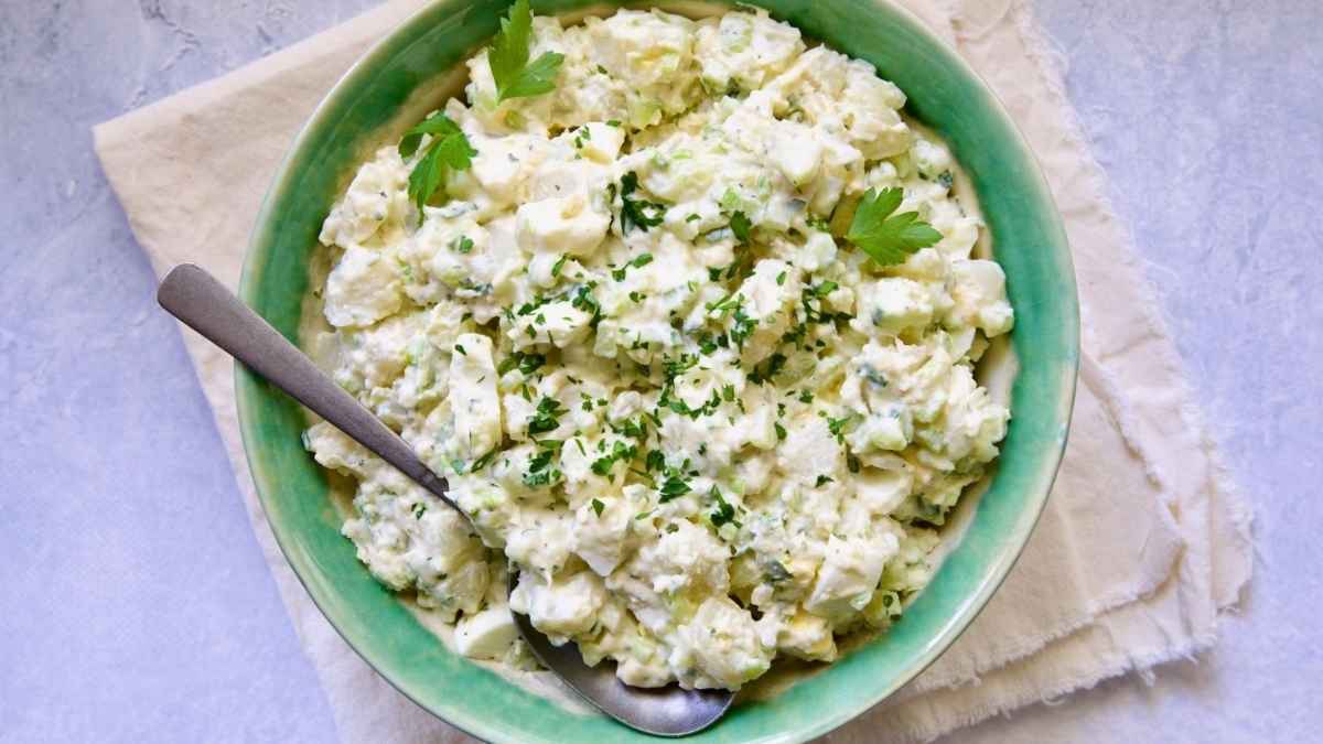 Creamy Potato Cucumber Salad Recipe.