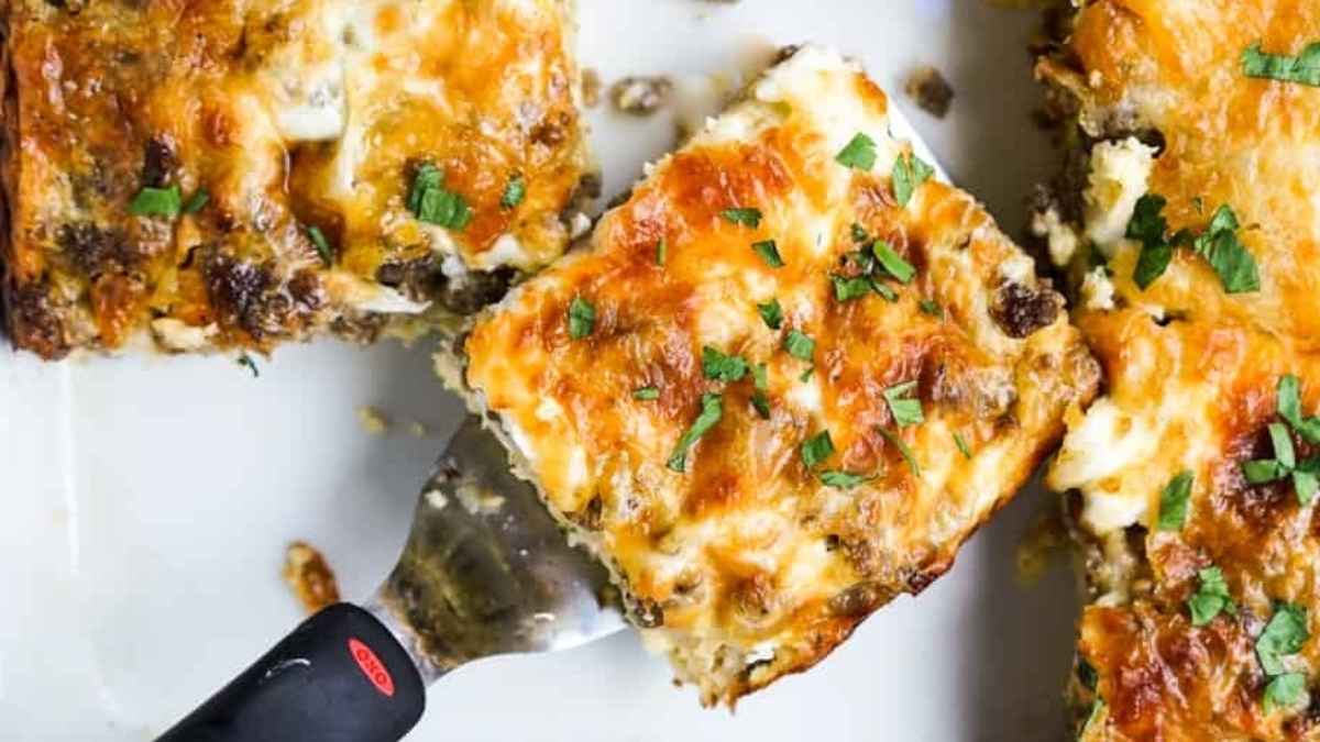 Crescent Roll Breakfast Casserole. 