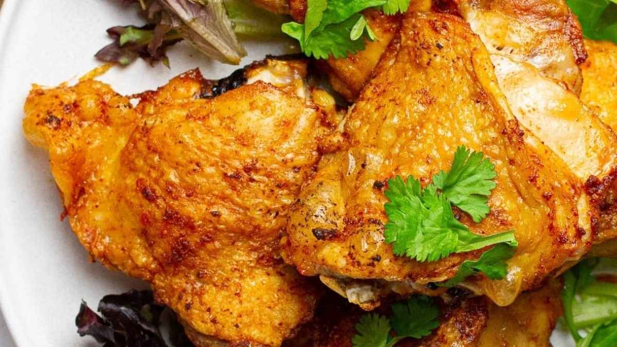 Crispy Baked Five Spice Chicken.
