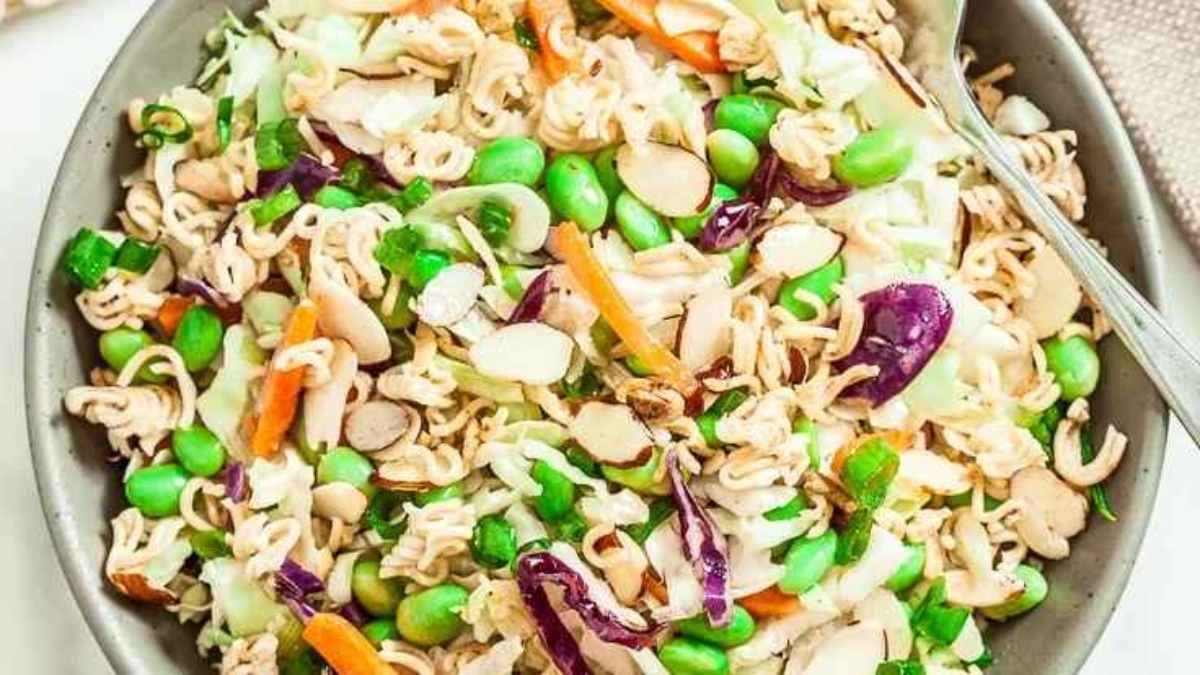 Crunchy Asian Cabbage Ramen Salad.