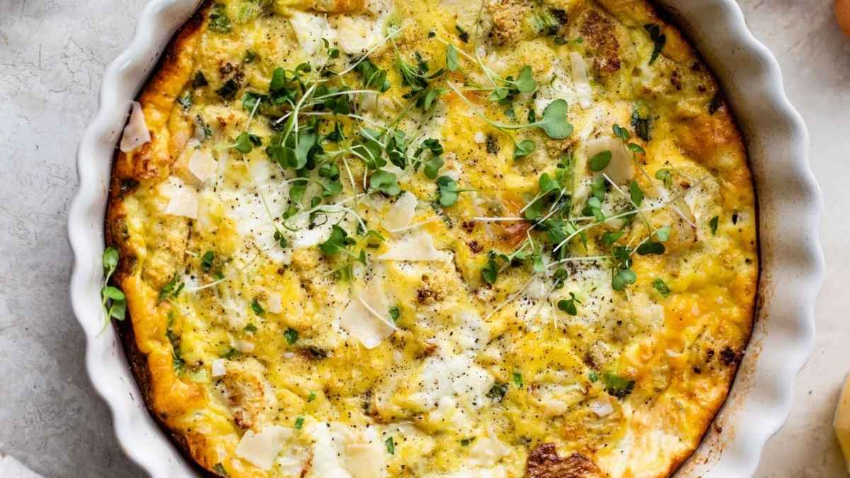 Crustless Cauliflower Quiche.