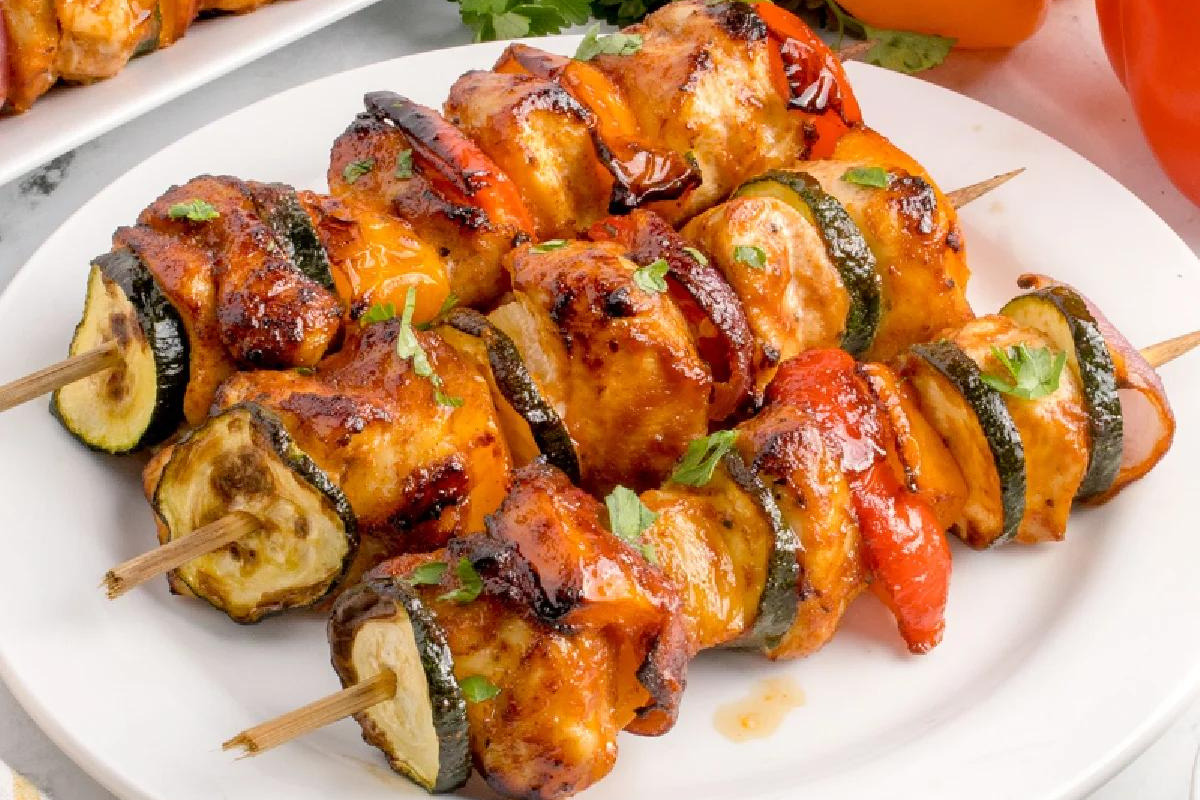 Easy Air Fryer Chicken Kabobs.