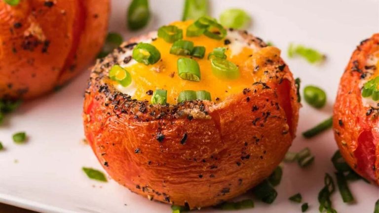 Easy Baked Eggs In A Tomato.