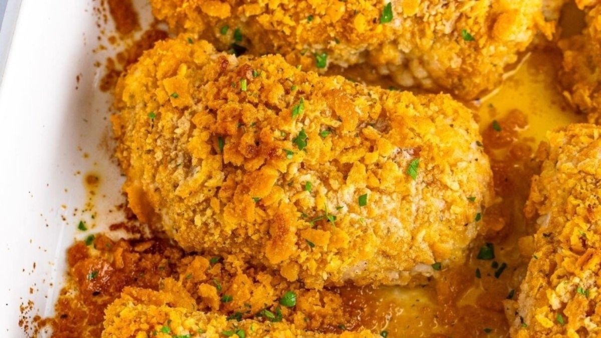 Easy Ritz Cracker Baked Pork Chops.