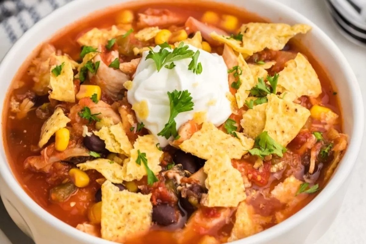 Easy Southwestern Slow Cooker Chicken Tortilla Soup 2