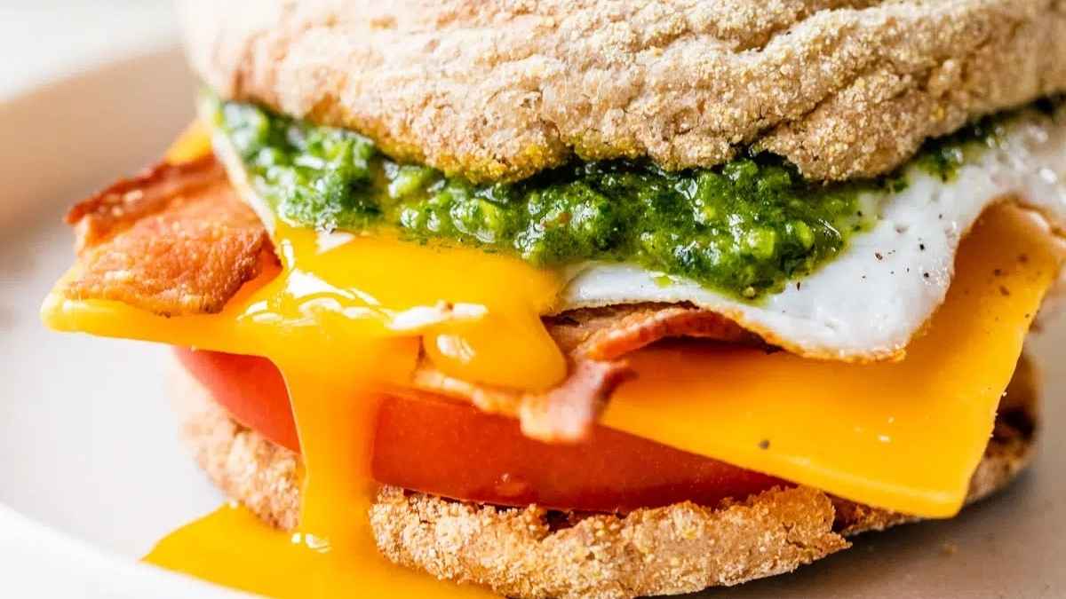 English Muffin Breakfast Sandwich.