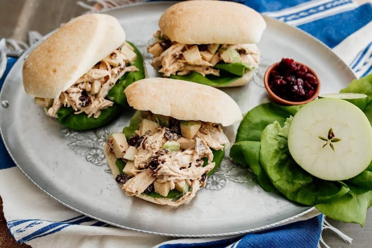 Fall Pecan Apple Chicken Salad Sandwiches