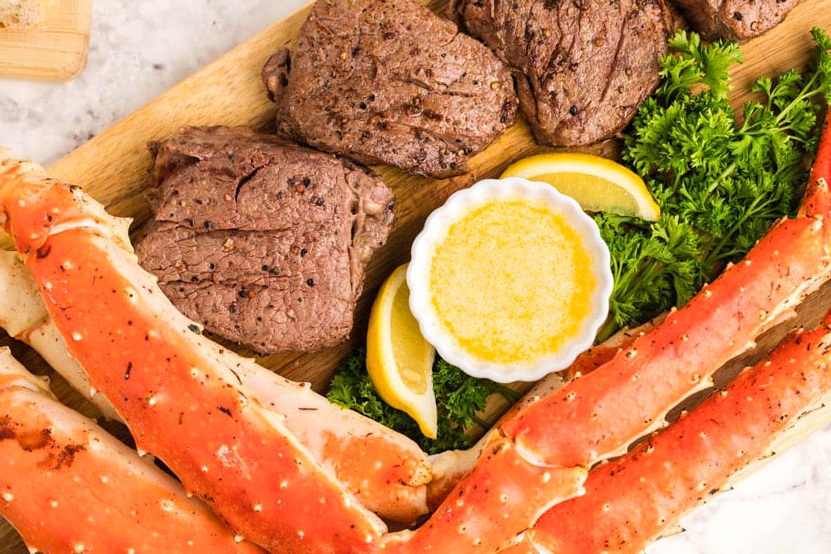 Steak and Crab Legs.