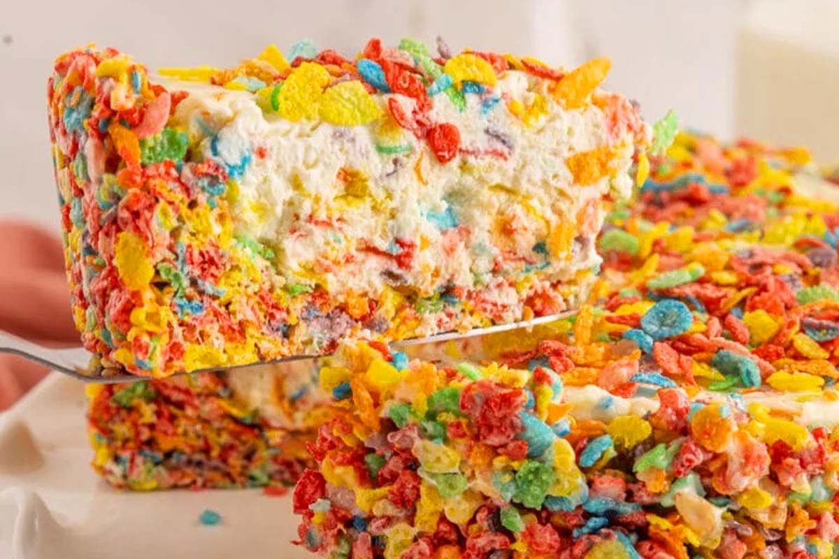 Fruity Pebbles Cheesecake.