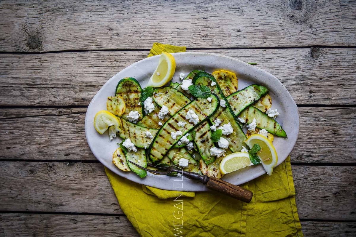 Grilled Zucchini And Yellow Squash.