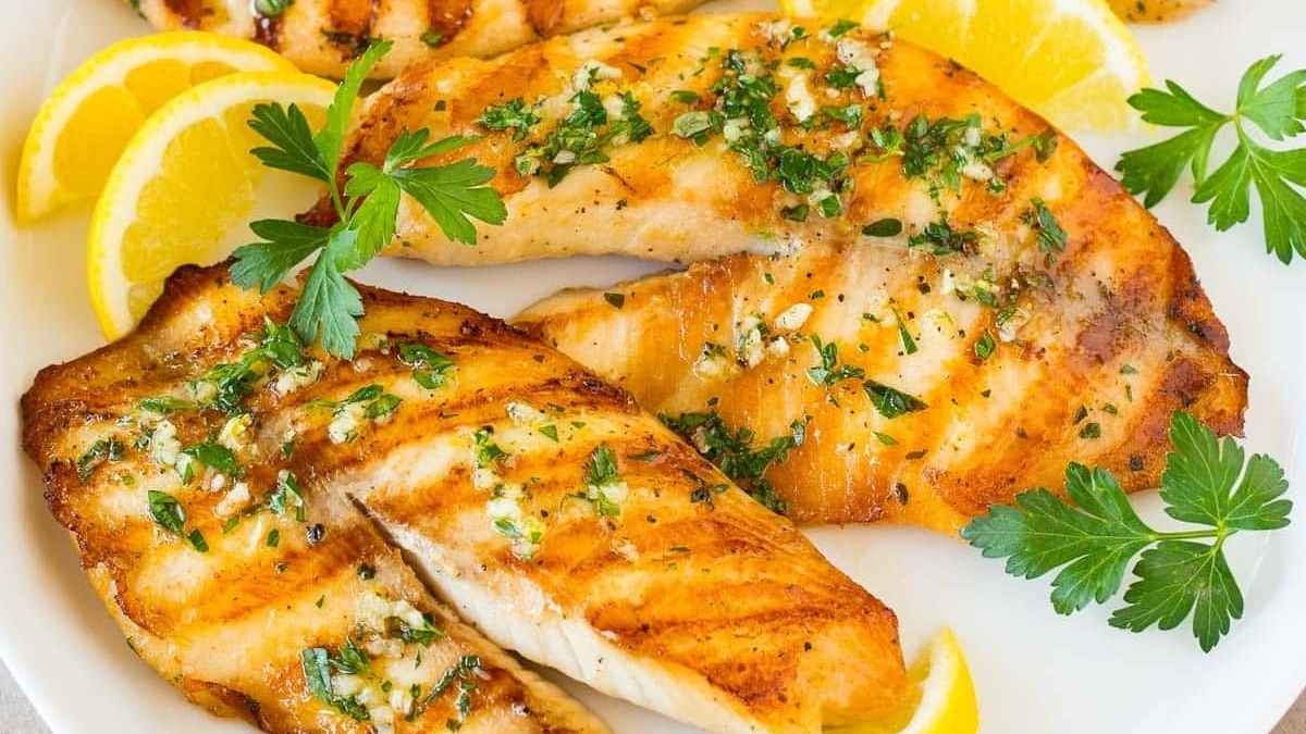 Grilled Tilapia With Garlic And Herbs.