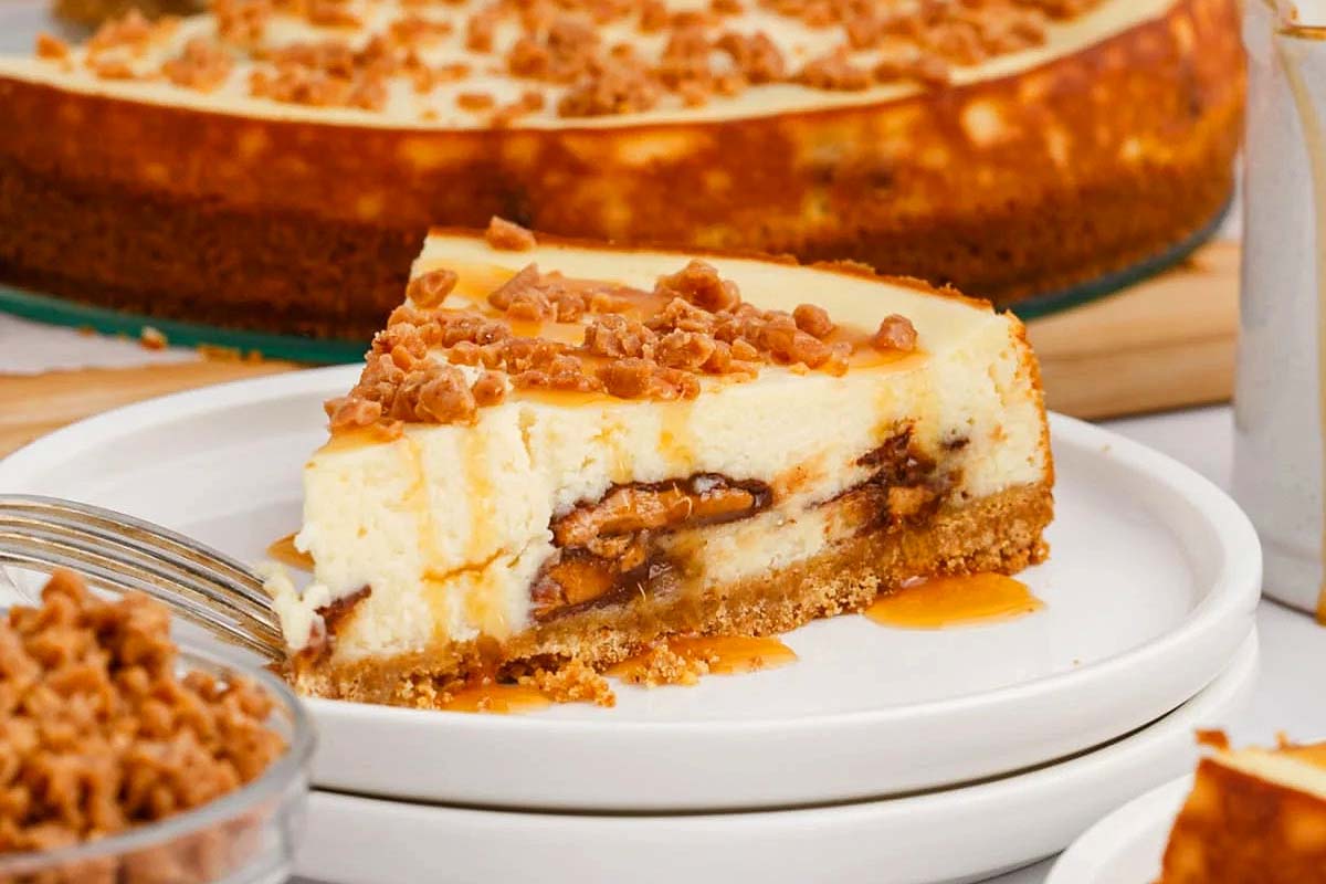 Heath Bar Cheesecake. 