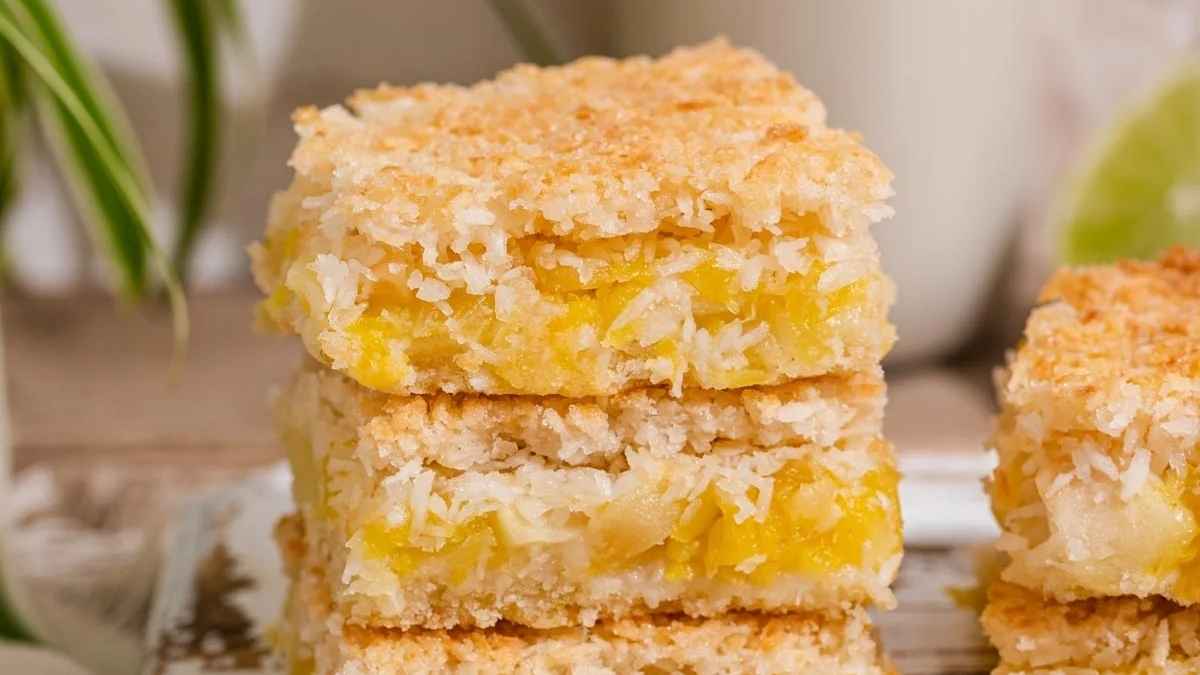 Heavenly Pineapple Coconut Squares.