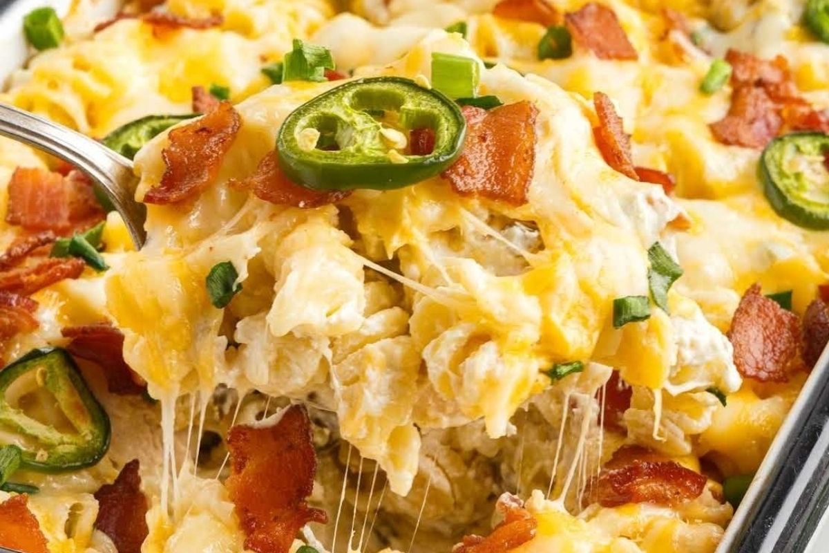 Jalapeno Popper Chicken Pasta Casserole