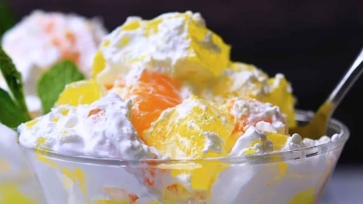 Jello Fluff Salad Lemon and Orange. 