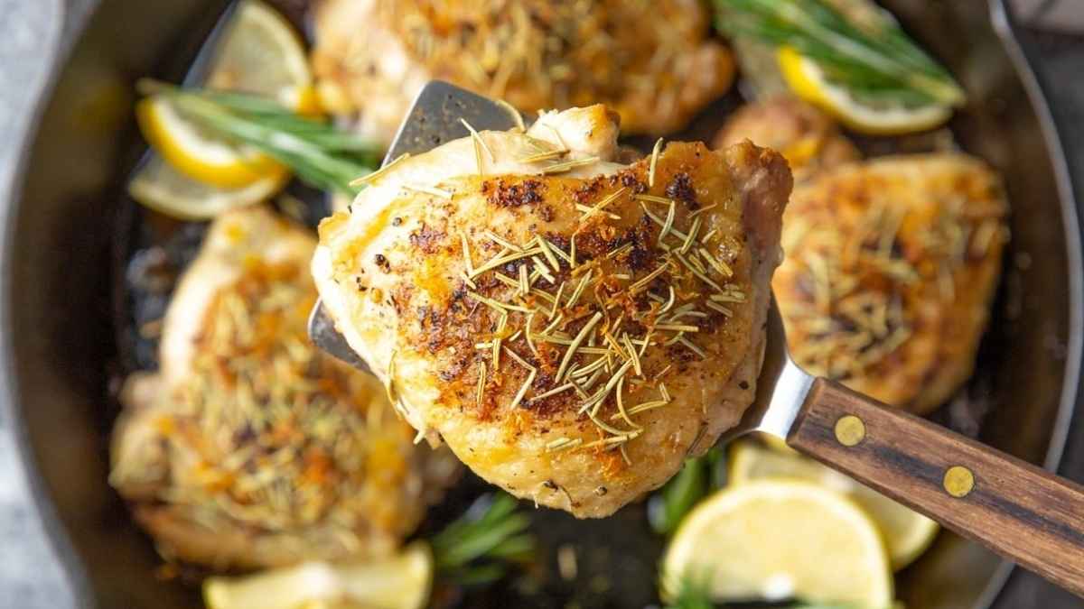 Lemon Rosemary Chicken Thighs. 