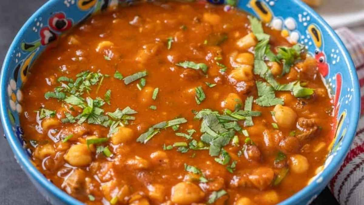Moroccan Harira Lamb And Chickpeas Soup.
