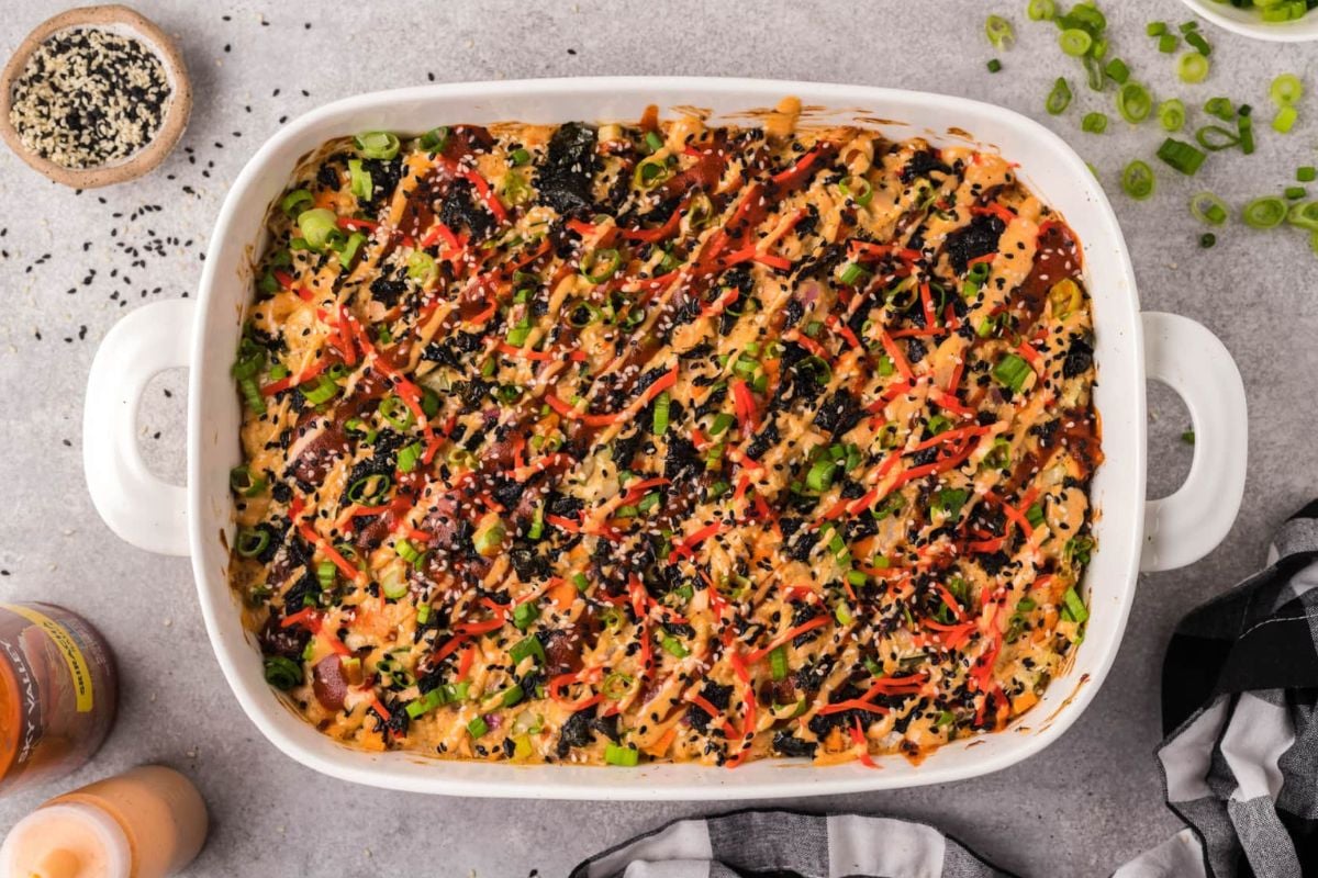 Salmon Sushi Bake Recipe. 