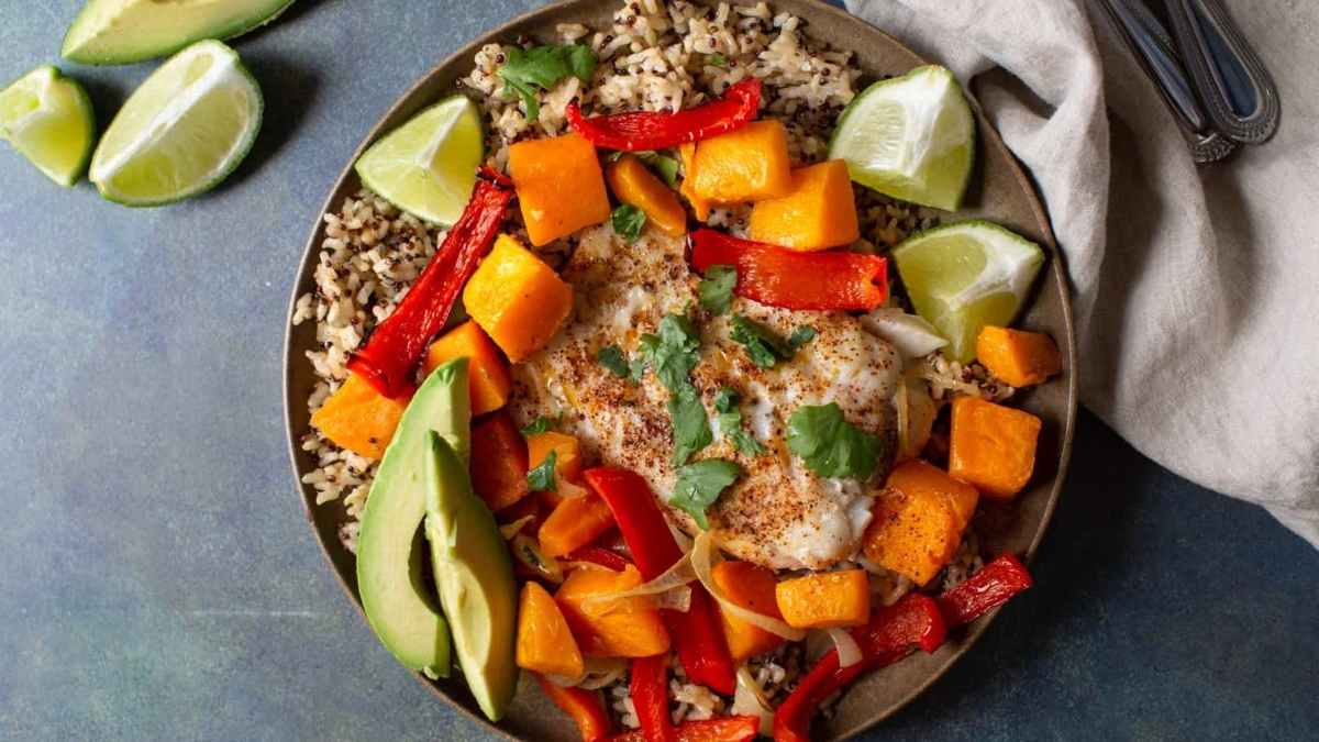 Sheet Pan Baked Cod With Butternut Squash.