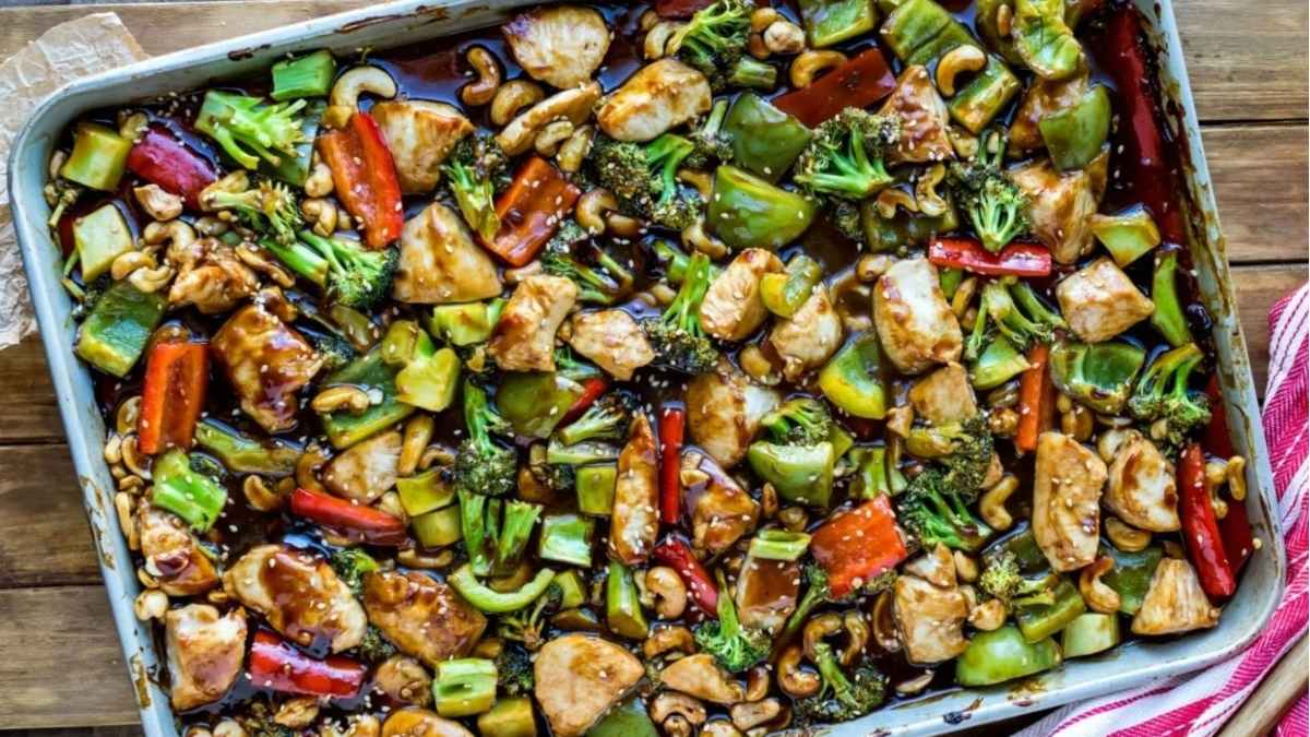 Sheet Pan Cashew Chicken.