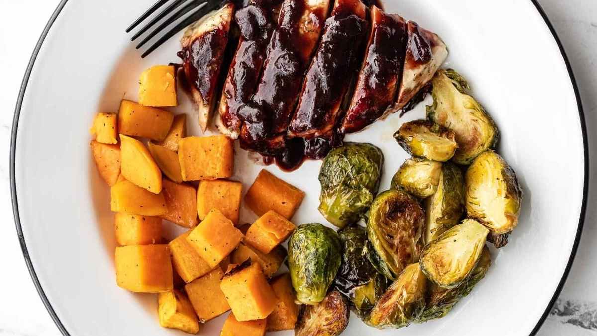 Sheet Pan Cranberry Chicken Dinner.