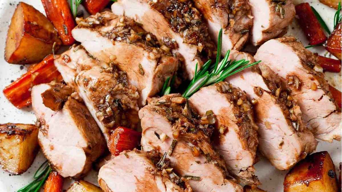 Sheet Pan Roast Pork Tenderloin with Potatoes.