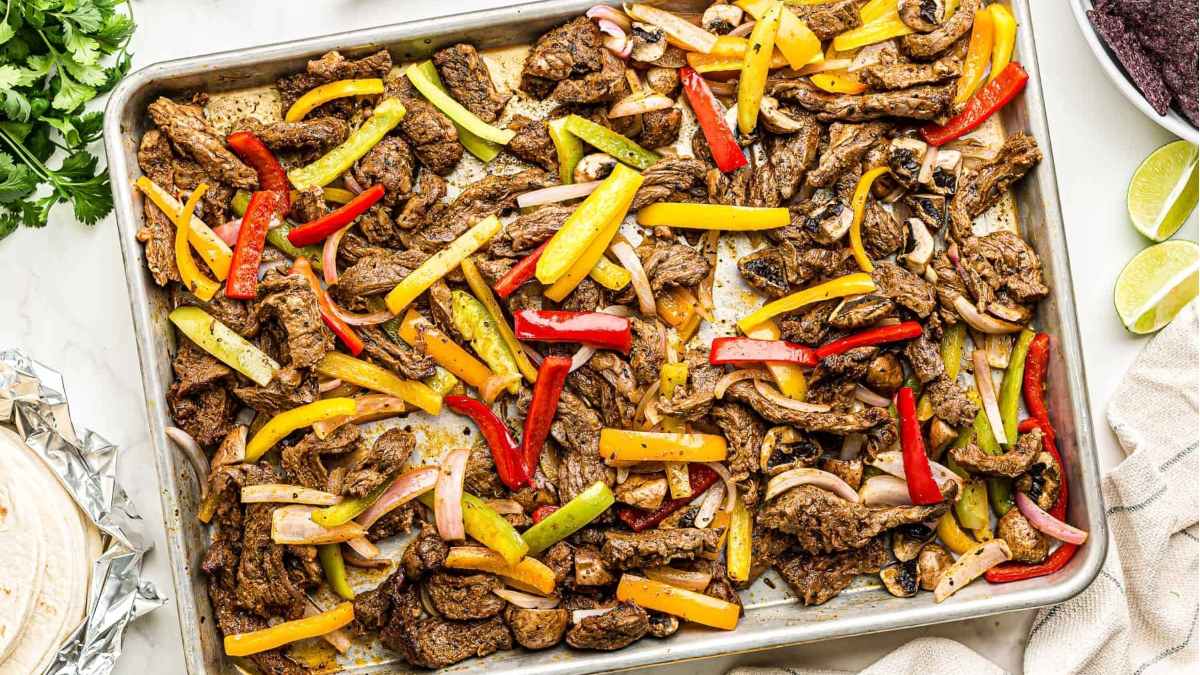 Sheet Pan Steak Fajitas Recipe.