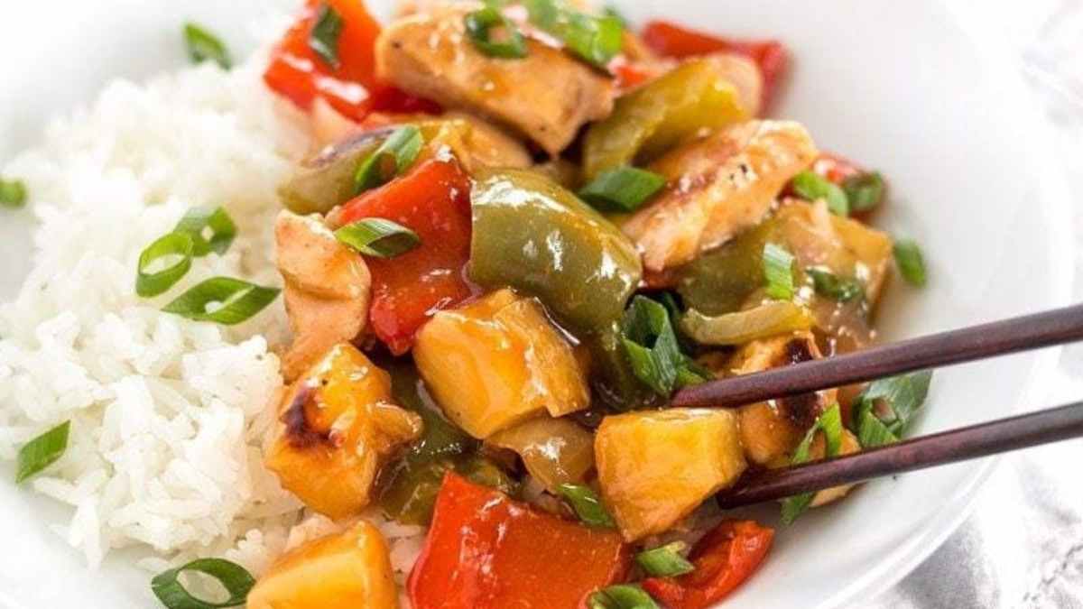 Sheet Pan Sweet And Sour Chicken.